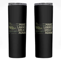 Funny Lawn Mower Dad Gardener Skinny Tumbler Make Lawns Great Again Fathers Day American Flag - Wonder Print Shop