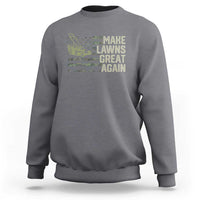 Funny Lawn Mower Dad Gardener Sweatshirt Make Lawns Great Again Fathers Day American Flag - Wonder Print Shop
