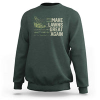 Funny Lawn Mower Dad Gardener Sweatshirt Make Lawns Great Again Fathers Day American Flag - Wonder Print Shop
