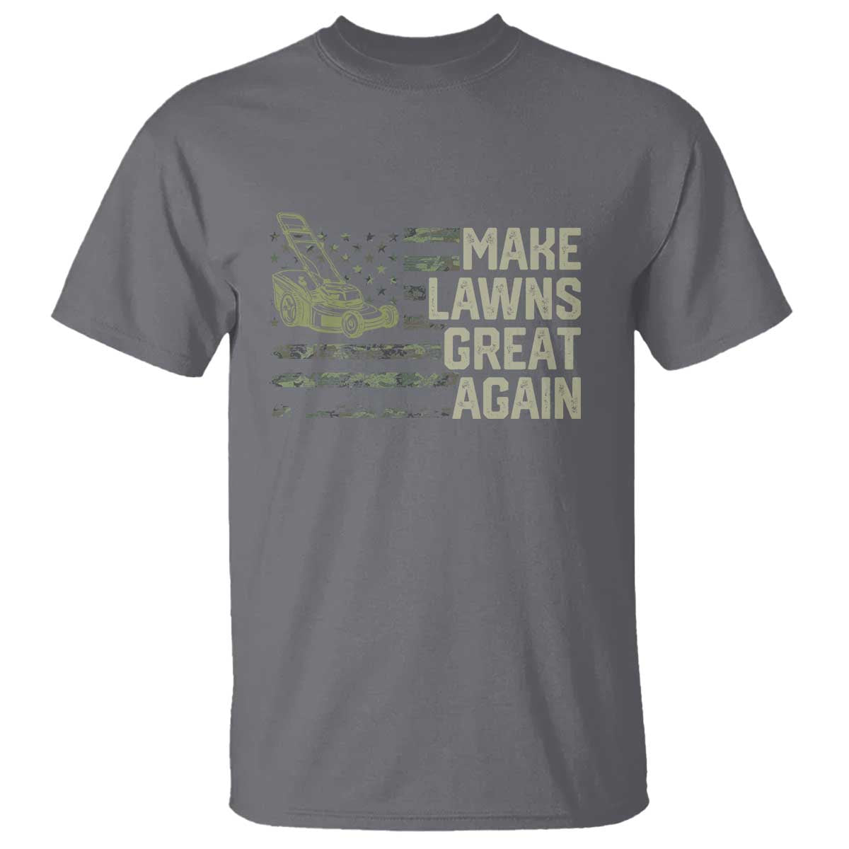 Funny Lawn Mower Dad Gardener T Shirt Make Lawns Great Again Fathers Day American Flag - Wonder Print Shop