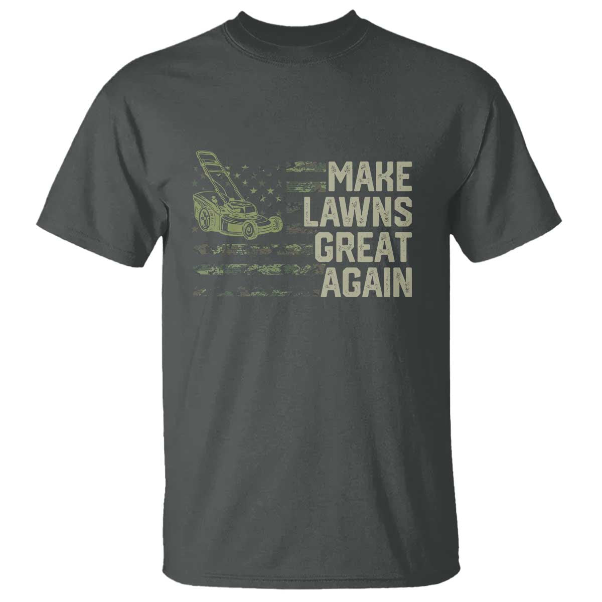 Funny Lawn Mower Dad Gardener T Shirt Make Lawns Great Again Fathers Day American Flag - Wonder Print Shop