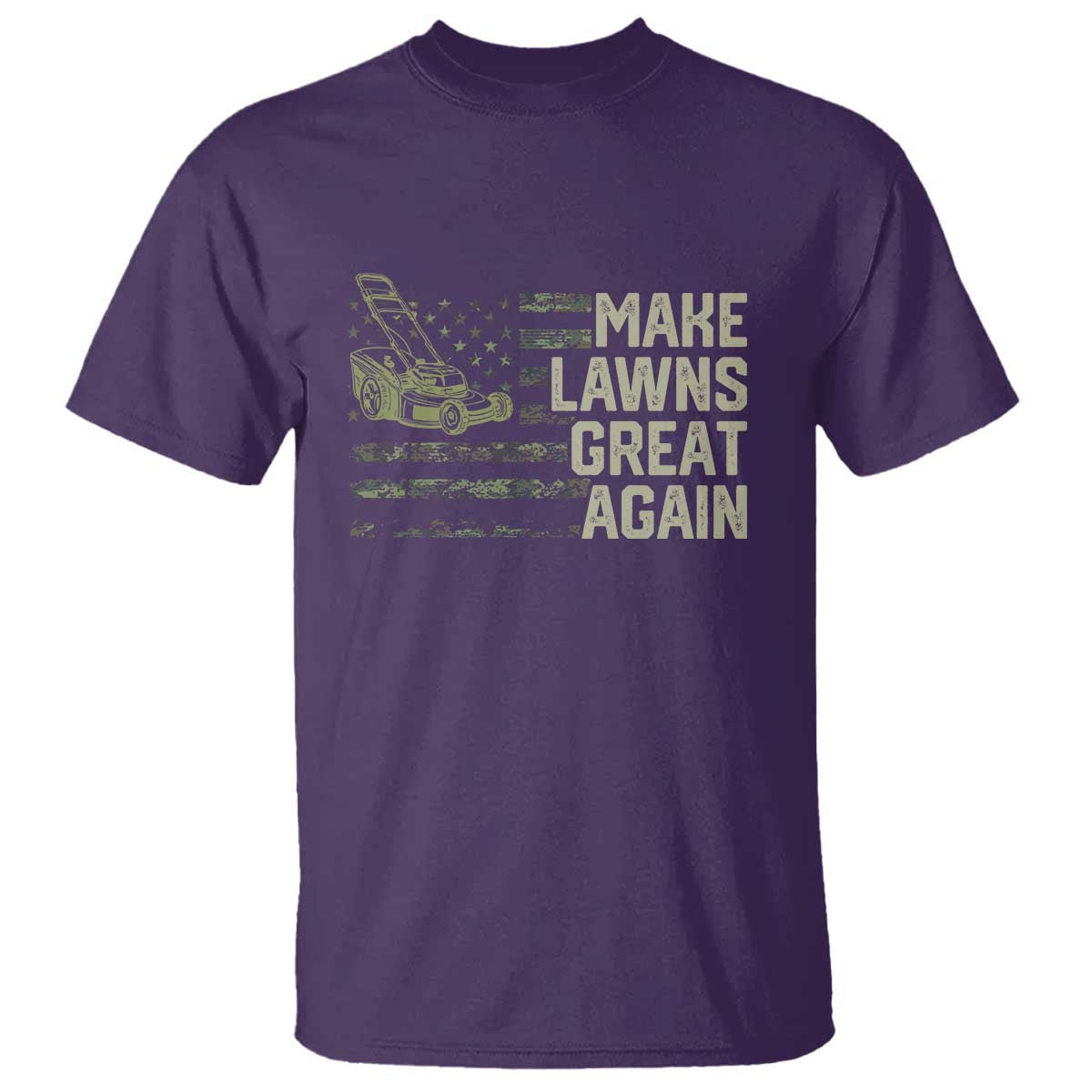 Funny Lawn Mower Dad Gardener T Shirt Make Lawns Great Again Fathers Day American Flag - Wonder Print Shop