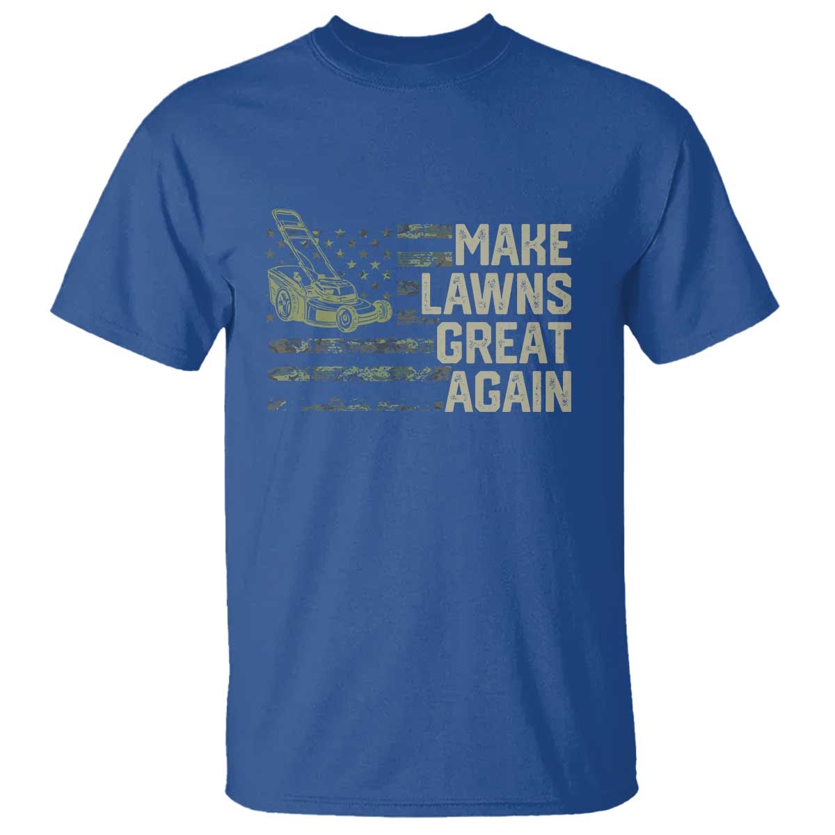 Funny Lawn Mower Dad Gardener T Shirt Make Lawns Great Again Fathers Day American Flag - Wonder Print Shop