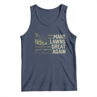 Funny Lawn Mower Dad Gardener Tank Top Make Lawns Great Again Fathers Day American Flag - Wonder Print Shop