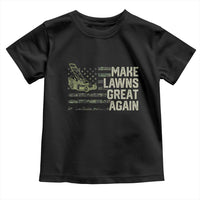 Funny Lawn Mower Dad Gardener Toddler T Shirt Make Lawns Great Again Fathers Day American Flag - Wonder Print Shop