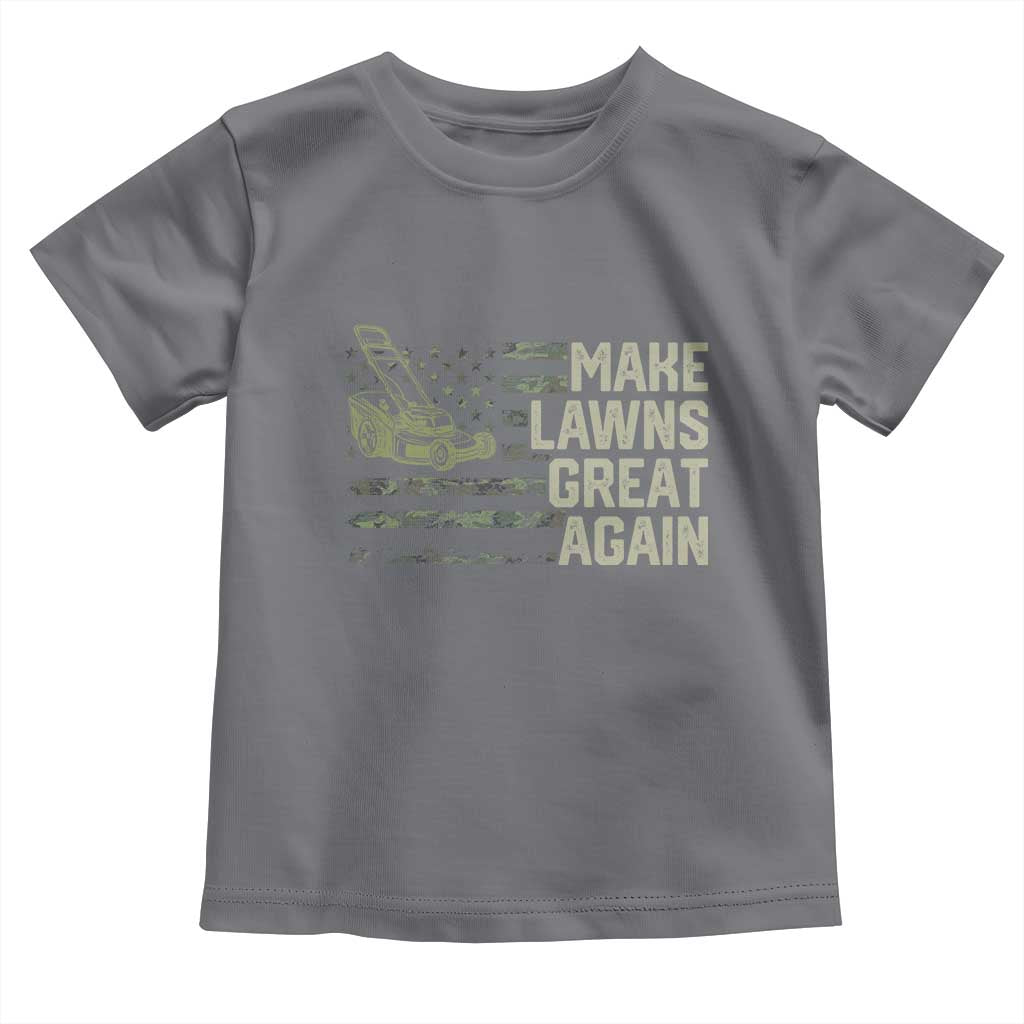 Funny Lawn Mower Dad Gardener Toddler T Shirt Make Lawns Great Again Fathers Day American Flag - Wonder Print Shop