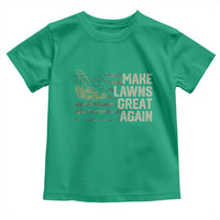 Funny Lawn Mower Dad Gardener Toddler T Shirt Make Lawns Great Again Fathers Day American Flag - Wonder Print Shop
