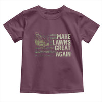 Funny Lawn Mower Dad Gardener Toddler T Shirt Make Lawns Great Again Fathers Day American Flag - Wonder Print Shop