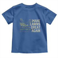 Funny Lawn Mower Dad Gardener Toddler T Shirt Make Lawns Great Again Fathers Day American Flag - Wonder Print Shop