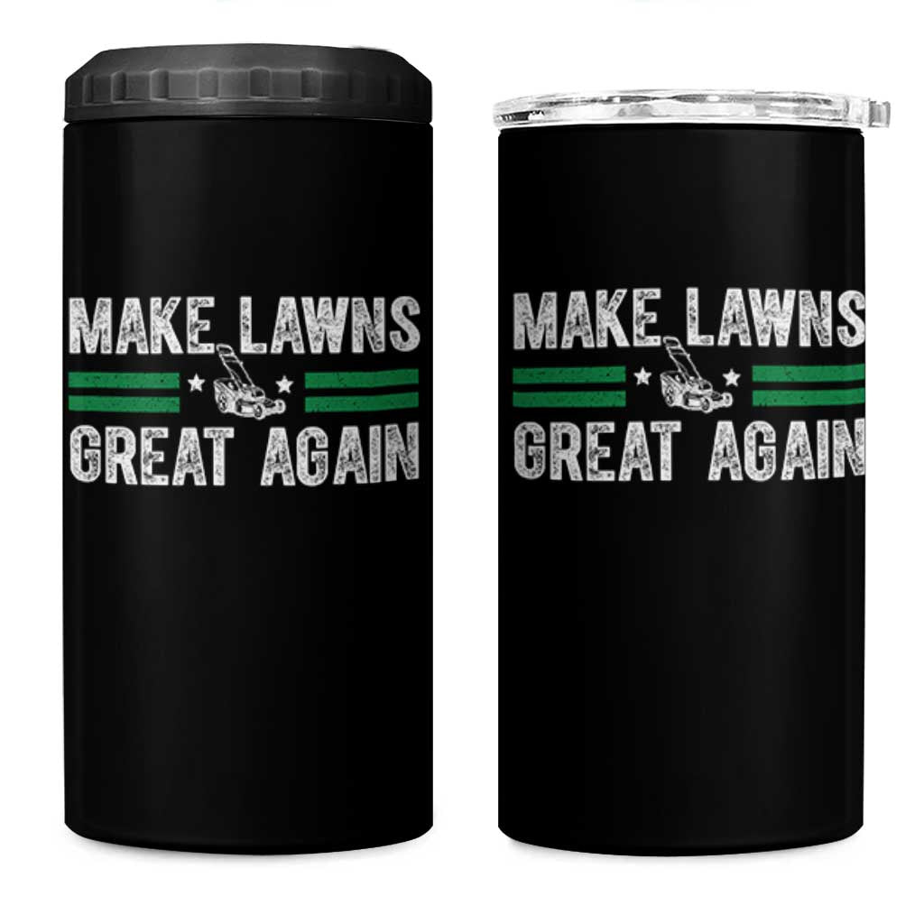 Funny Lawn Mower Dad Gardener 4 in 1 Can Cooler Tumbler Make Lawns Great Again Fathers Day - Wonder Print Shop