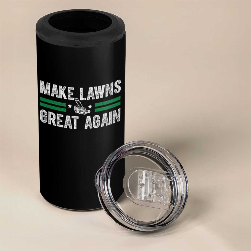 Funny Lawn Mower Dad Gardener 4 in 1 Can Cooler Tumbler Make Lawns Great Again Fathers Day - Wonder Print Shop