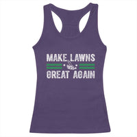 Funny Lawn Mower Dad Gardener Racerback Tank Top Make Lawns Great Again Fathers Day - Wonder Print Shop