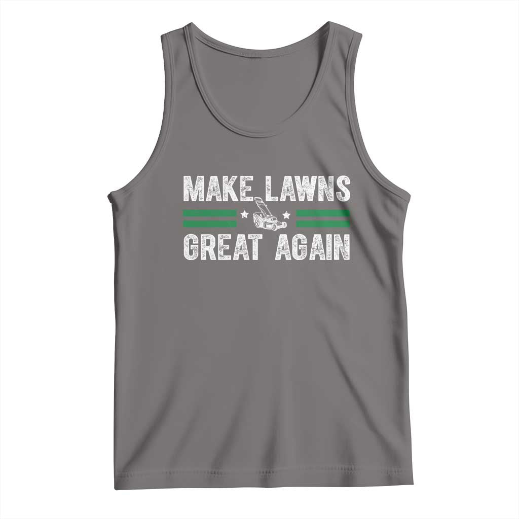 Funny Lawn Mower Dad Gardener Tank Top Make Lawns Great Again Fathers Day - Wonder Print Shop