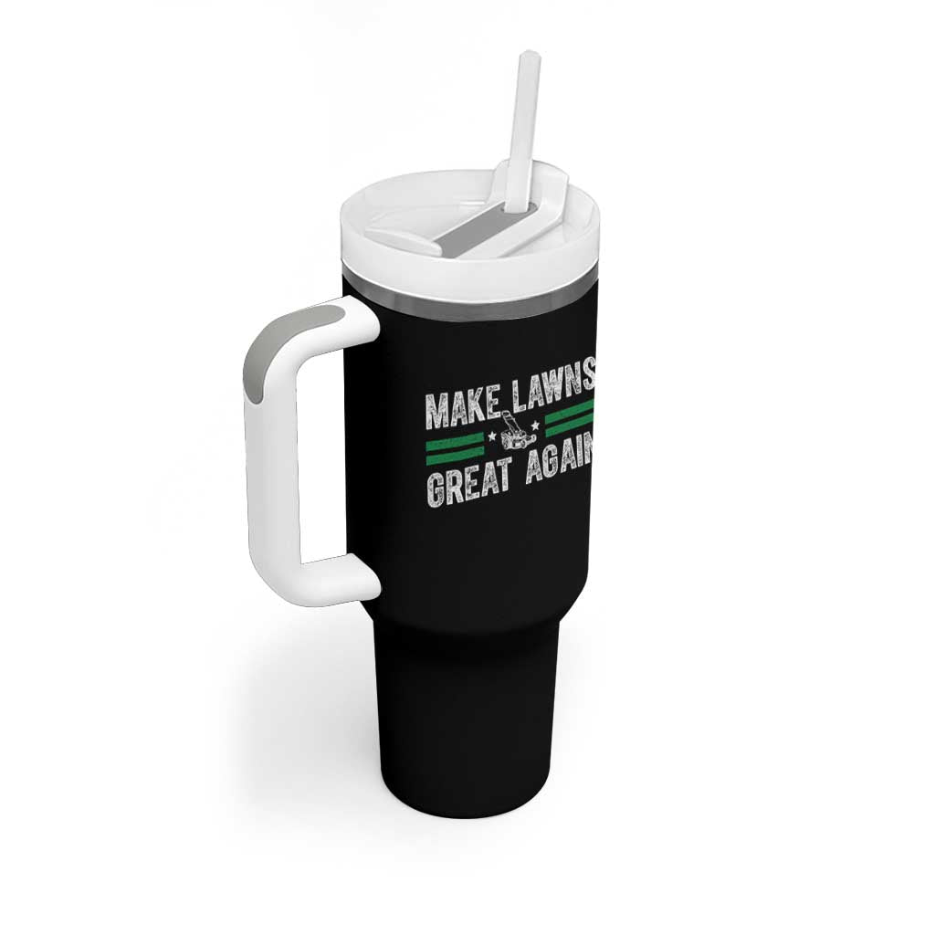 Funny Lawn Mower Dad Gardener Tumbler With Handle Make Lawns Great Again Fathers Day - Wonder Print Shop