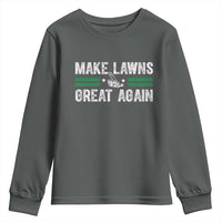 Funny Lawn Mower Dad Gardener Youth Sweatshirt Make Lawns Great Again Fathers Day - Wonder Print Shop
