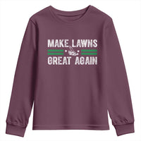 Funny Lawn Mower Dad Gardener Youth Sweatshirt Make Lawns Great Again Fathers Day - Wonder Print Shop
