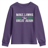 Funny Lawn Mower Dad Gardener Youth Sweatshirt Make Lawns Great Again Fathers Day - Wonder Print Shop