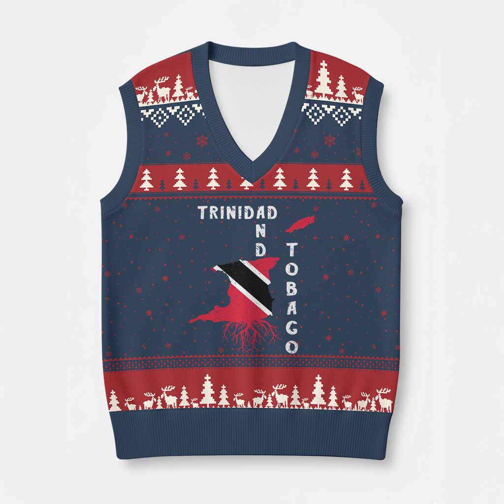 Trinidad and Tobago Flag V-Neck Knit Sweater Vest Trini Trinidadian Proud - Wonder Print Shop