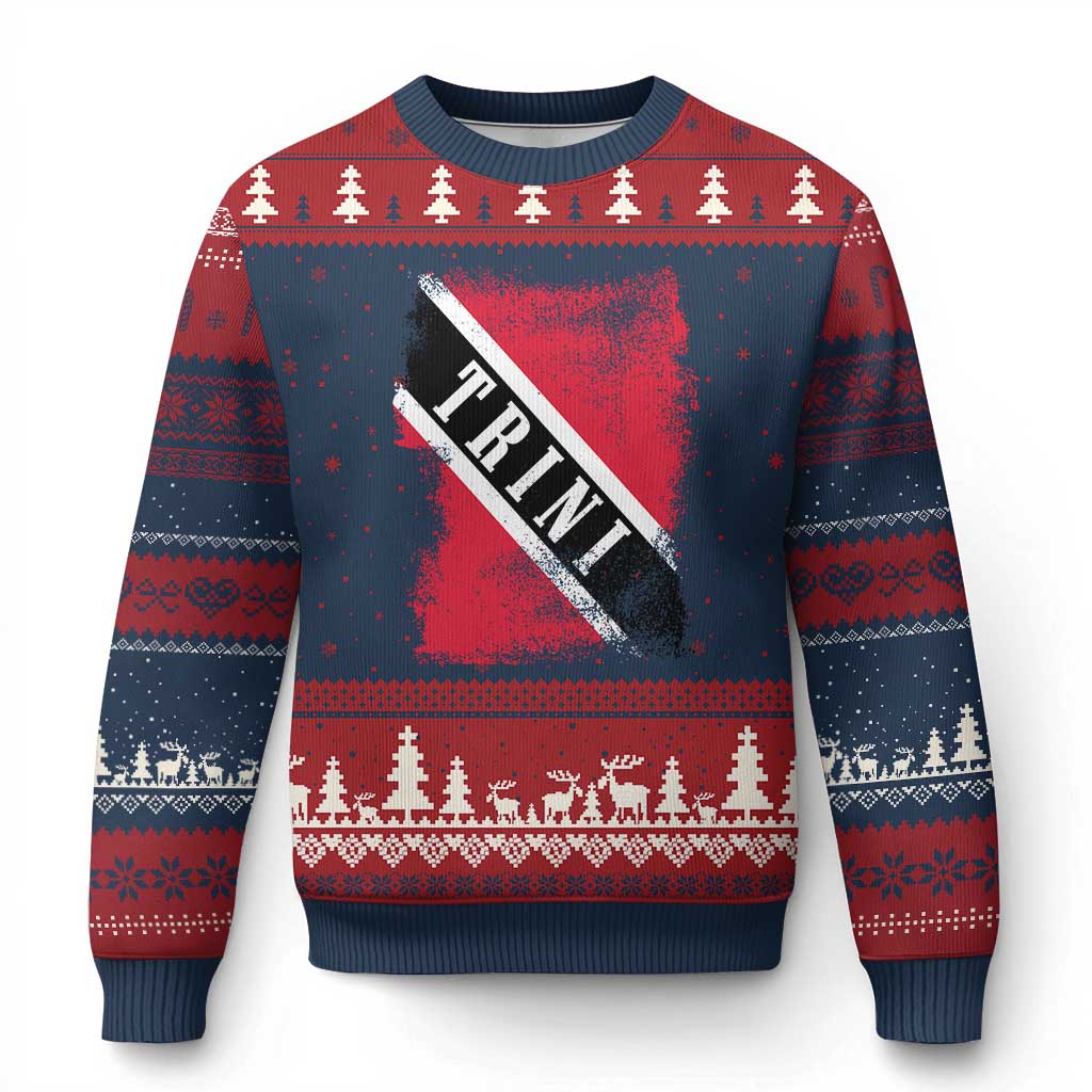 Trinidad and Tobago Flag Ugly Christmas Sweater Caribbean Souvenir - Wonder Print Shop