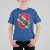 Trinidad and Tobago Flag Lion T Shirt For Kid Caribbean Souvenir - Wonder Print Shop
