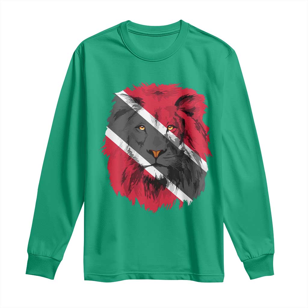 Trinidad and Tobago Flag Lion Long Sleeve Shirt Caribbean Souvenir - Wonder Print Shop