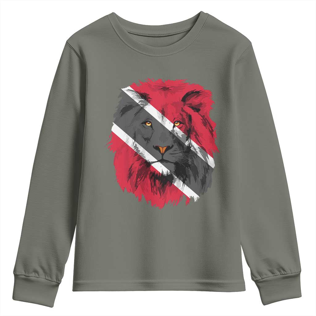 Trinidad and Tobago Flag Lion Youth Sweatshirt Caribbean Souvenir - Wonder Print Shop