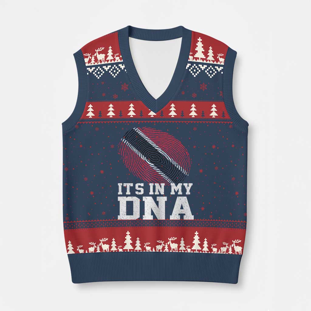 Trinidad and Tobago In My DNA V-Neck Knit Sweater Vest Trini Trinidadian Proud - Wonder Print Shop