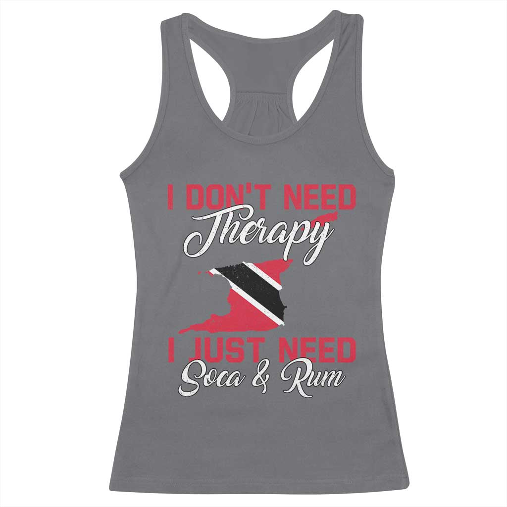 Funny Trini Racerback Tank Top Just Need Soca & Rum Trinidad and Tobago Flag - Wonder Print Shop
