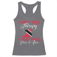 Funny Trini Racerback Tank Top Just Need Soca & Rum Trinidad and Tobago Flag - Wonder Print Shop