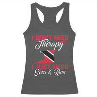 Funny Trini Racerback Tank Top Just Need Soca & Rum Trinidad and Tobago Flag - Wonder Print Shop