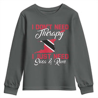 Funny Trini Youth Sweatshirt Just Need Soca & Rum Trinidad and Tobago Flag - Wonder Print Shop
