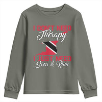 Funny Trini Youth Sweatshirt Just Need Soca & Rum Trinidad and Tobago Flag - Wonder Print Shop