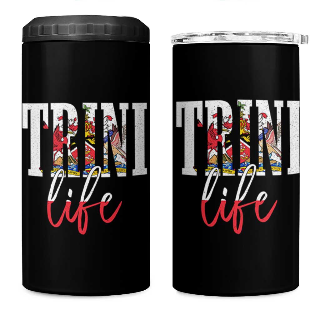 Trini Life 4 in 1 Can Cooler Tumbler Trinidad and Tobago Flag Caribbean Souvenir - Wonder Print Shop