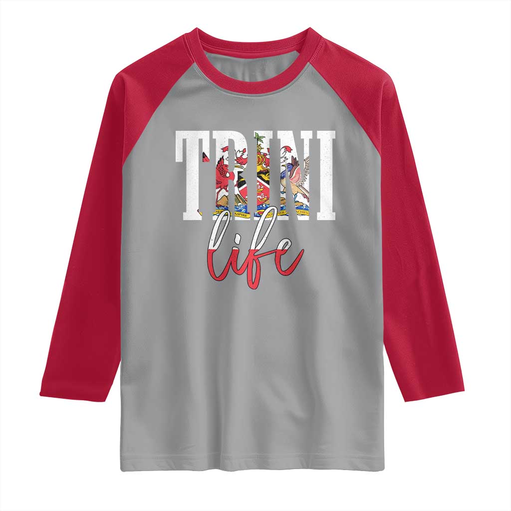 Trini Life Raglan Shirt Trinidad and Tobago Flag Caribbean Souvenir - Wonder Print Shop