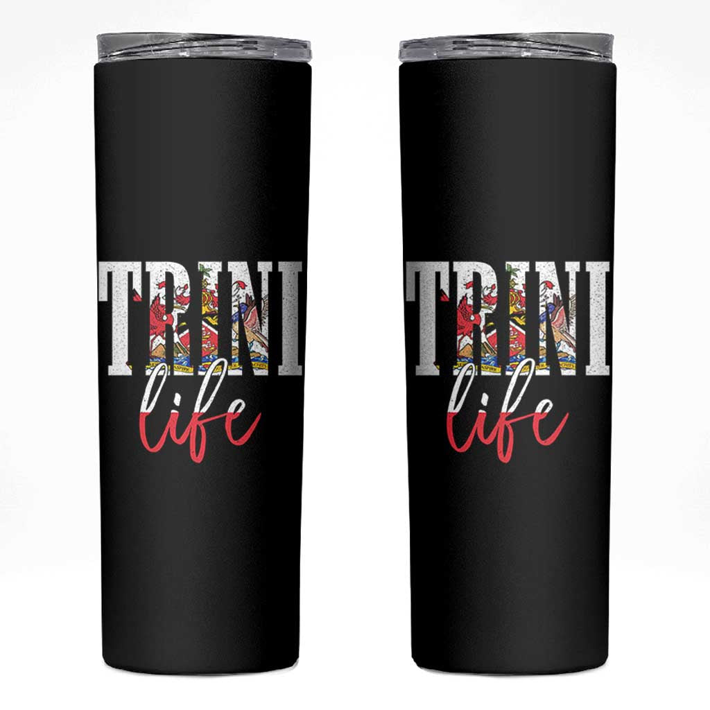 Trini Life Skinny Tumbler Trinidad and Tobago Flag Caribbean Souvenir - Wonder Print Shop