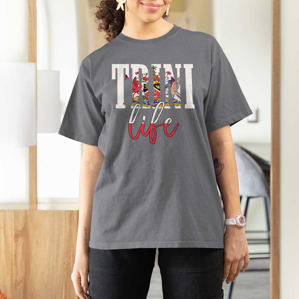 Trini Life T Shirt For Women Trinidad and Tobago Flag Caribbean Souvenir - Wonder Print Shop