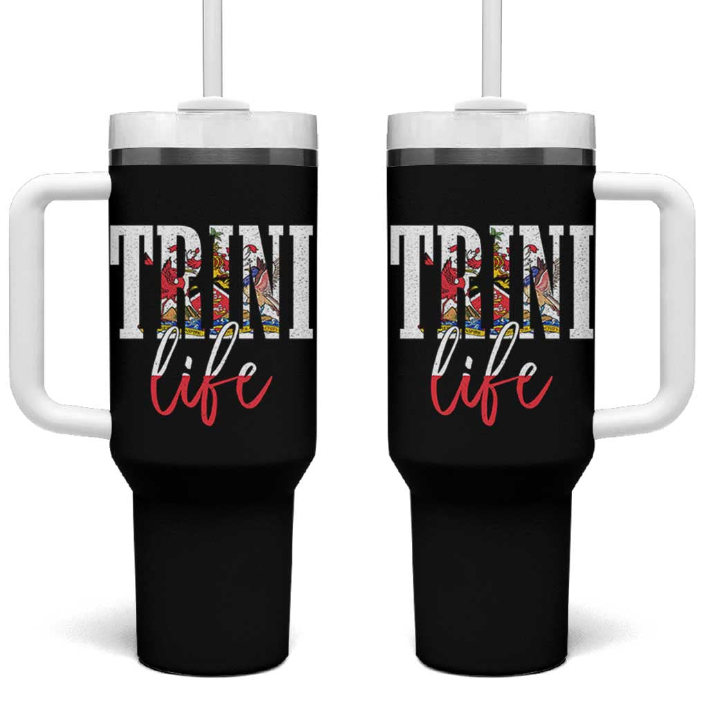 Trini Life Tumbler With Handle Trinidad and Tobago Flag Caribbean Souvenir - Wonder Print Shop
