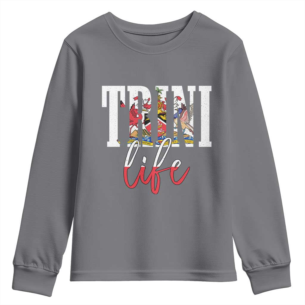 Trini Life Youth Sweatshirt Trinidad and Tobago Flag Caribbean Souvenir - Wonder Print Shop