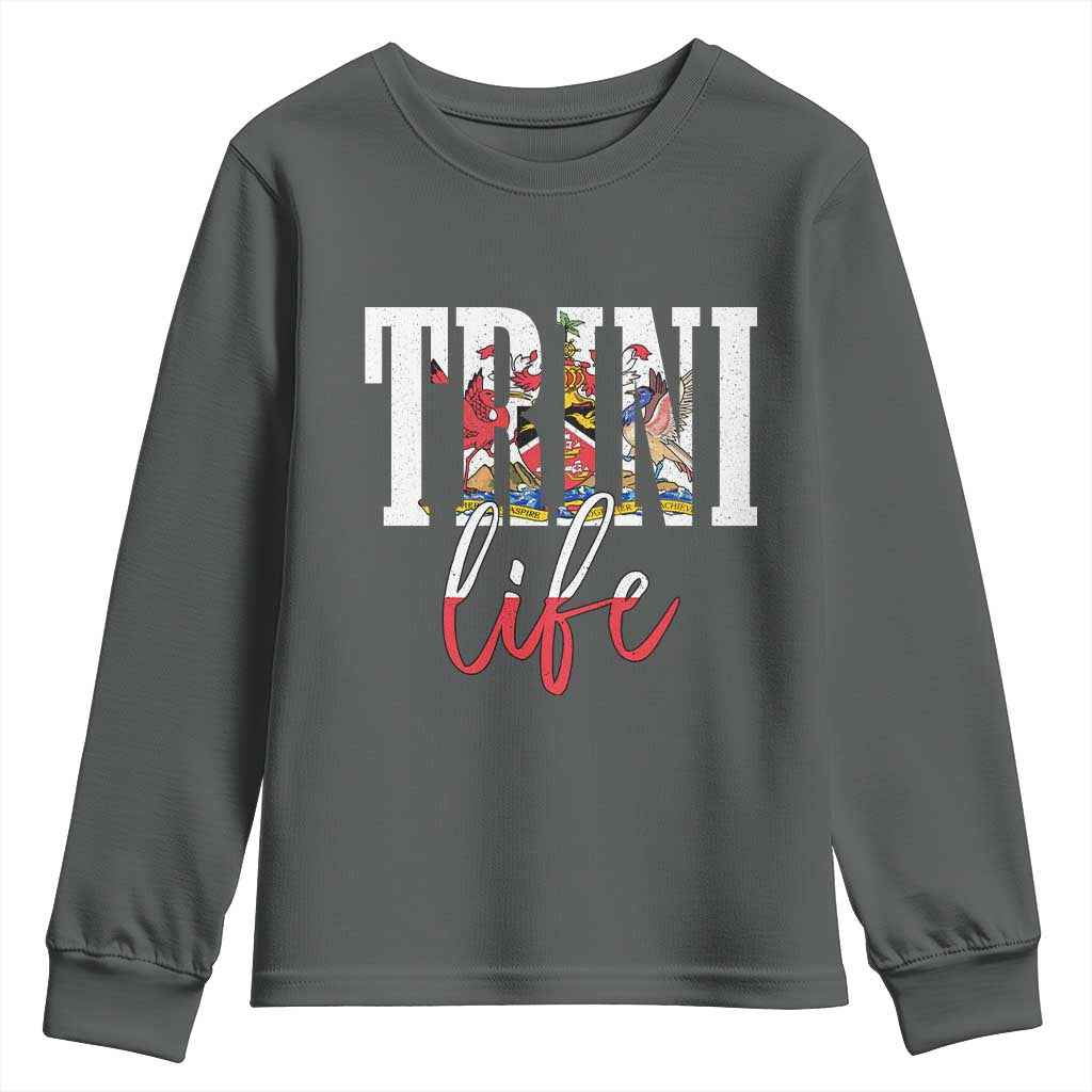 Trini Life Youth Sweatshirt Trinidad and Tobago Flag Caribbean Souvenir - Wonder Print Shop
