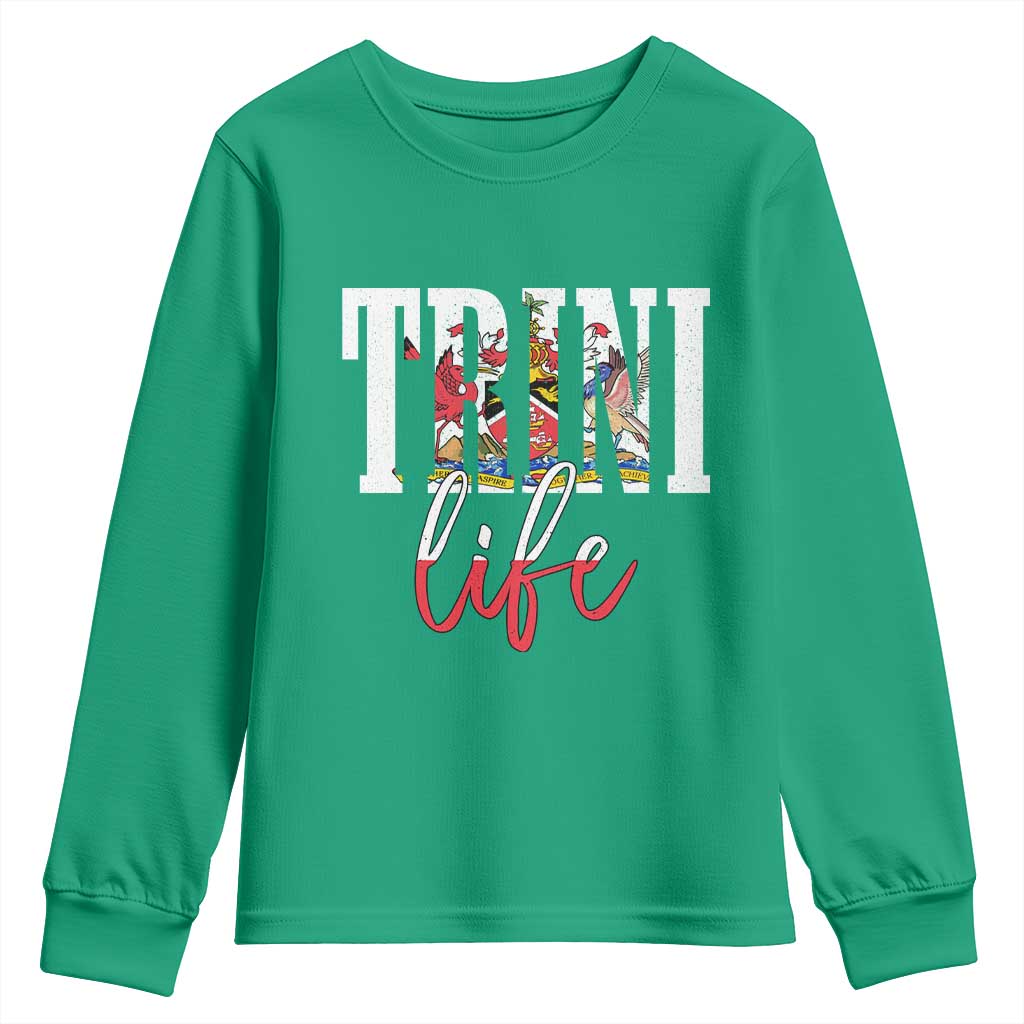 Trini Life Youth Sweatshirt Trinidad and Tobago Flag Caribbean Souvenir - Wonder Print Shop
