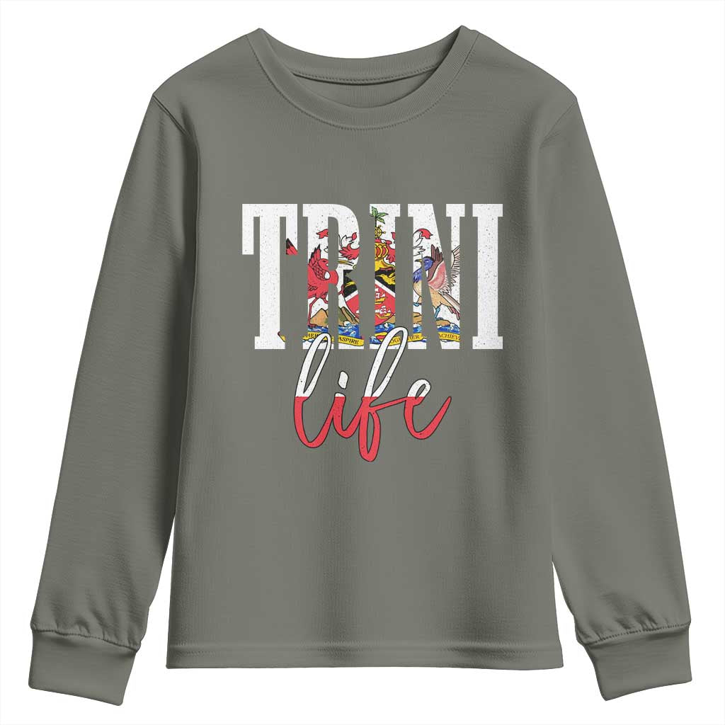 Trini Life Youth Sweatshirt Trinidad and Tobago Flag Caribbean Souvenir - Wonder Print Shop