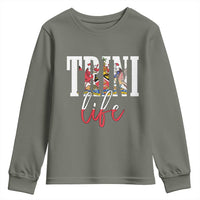 Trini Life Youth Sweatshirt Trinidad and Tobago Flag Caribbean Souvenir - Wonder Print Shop