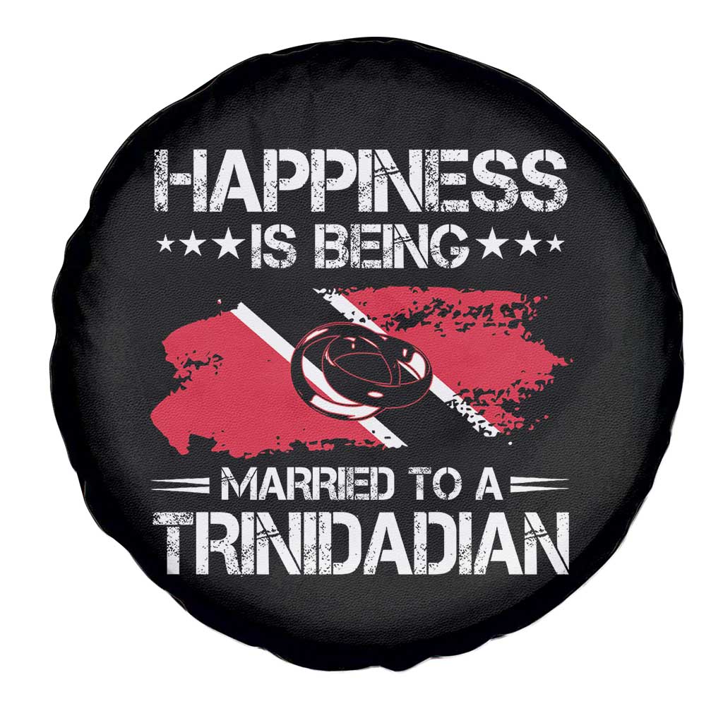 Happiness Is Being Married to a Trinidadian Spare Tire Cover Trinidad & Tobago Flag Couples Gift - Wonder Print Shop