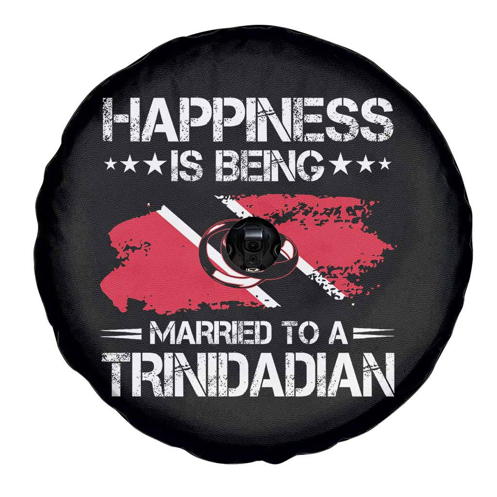 Happiness Is Being Married to a Trinidadian Spare Tire Cover Trinidad & Tobago Flag Couples Gift - Wonder Print Shop