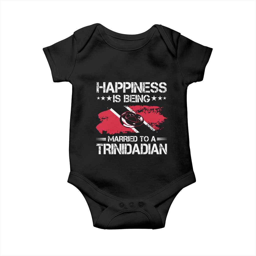 Happiness Is Being Married to a Trinidadian Baby Onesie Trinidad & Tobago Flag Couples Gift - Wonder Print Shop