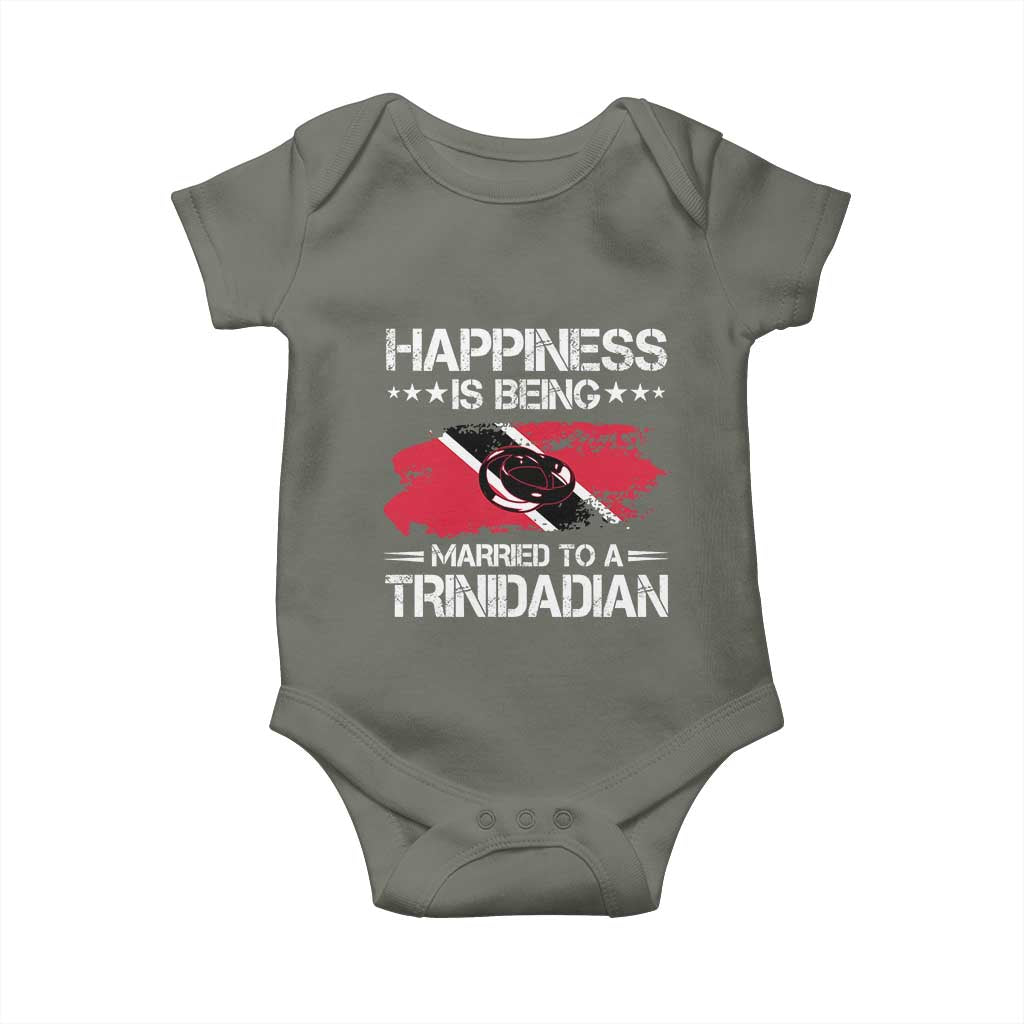 Happiness Is Being Married to a Trinidadian Baby Onesie Trinidad & Tobago Flag Couples Gift - Wonder Print Shop