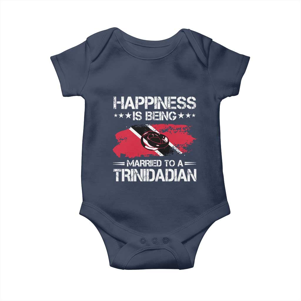 Happiness Is Being Married to a Trinidadian Baby Onesie Trinidad & Tobago Flag Couples Gift - Wonder Print Shop