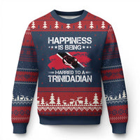 Happiness Is Being Married to a Trinidadian Ugly Christmas Sweater Trinidad & Tobago Flag Couples Gift - Wonder Print Shop