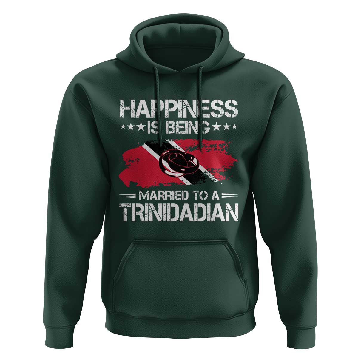 Happiness Is Being Married to a Trinidadian Hoodie Trinidad & Tobago Flag Couples Gift - Wonder Print Shop