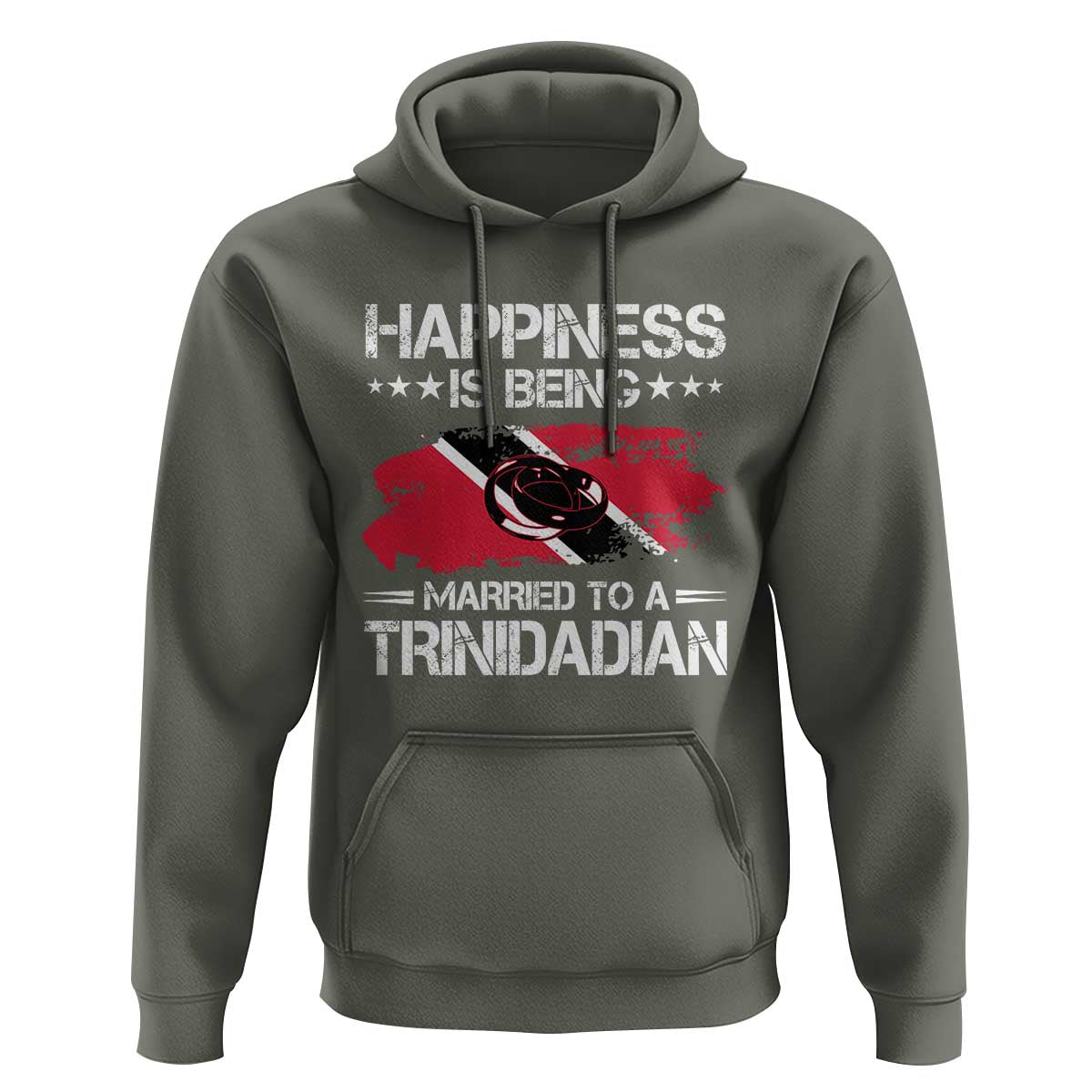Happiness Is Being Married to a Trinidadian Hoodie Trinidad & Tobago Flag Couples Gift - Wonder Print Shop